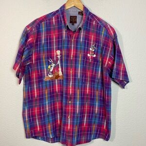 Vintage 90’s Men’s embroidered‎ looney tunes shirt